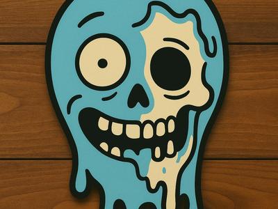 Mr Meeseeks Skull Wallart