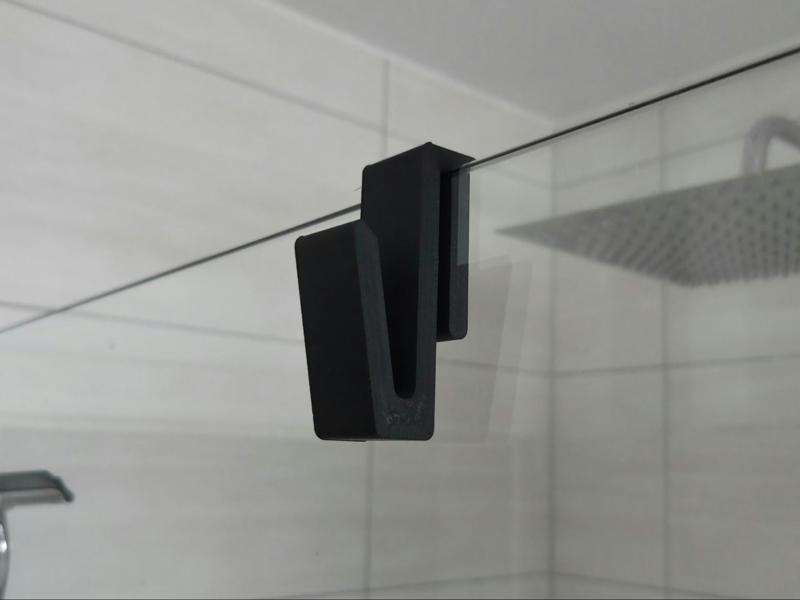 Modern Shower Hook / for 6mm or 8mm Glass