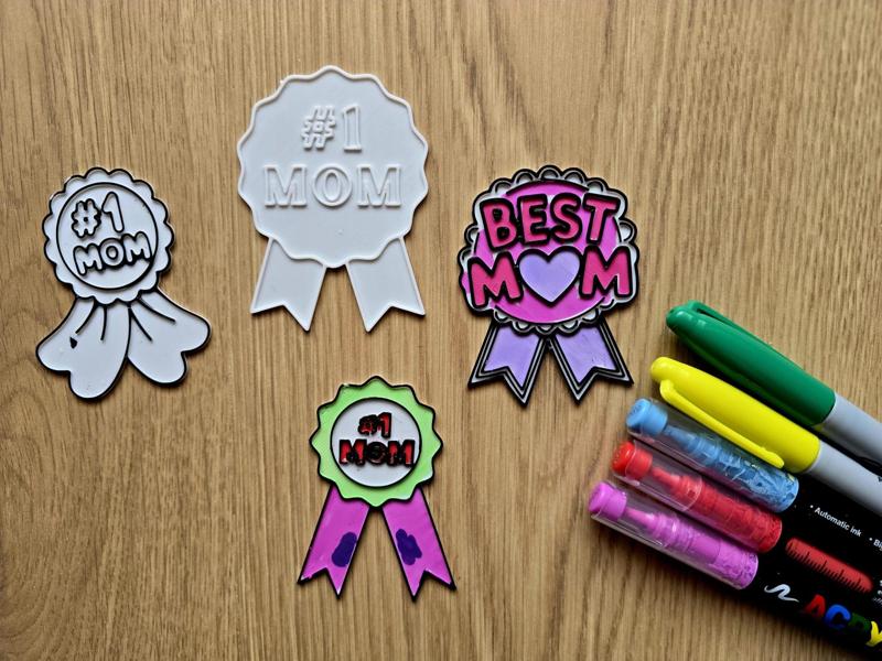 Cute Mom Mothersday Ribbon Award DIY Coloring Love