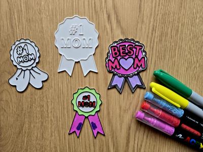 Cute Mom Mothersday Ribbon Award DIY Coloring Love