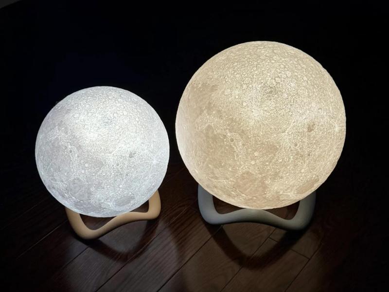 BRIGHTER Moon Lamp Modern Wavy Base