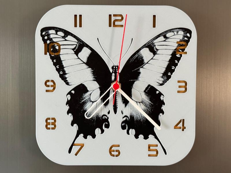 wall / desk clock Butterfly