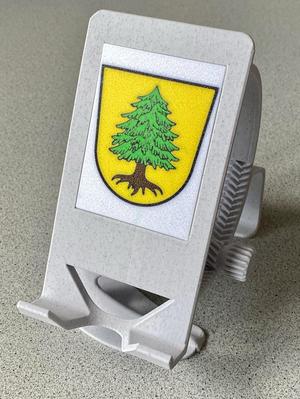 Multi-color Cover Plate for revised Phone Holder (here: Crest of Viechtach)