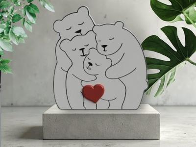 3D Bear Family Puzzle - Love in Pieces