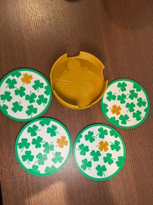 Lucky St. Patrick's Day Coasters with Caddy