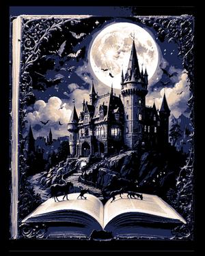 The imagination conjures the villain's castle at midnight - #9 in the open book series