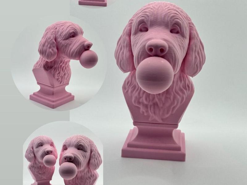 Labradoodle & Bubble + stand 