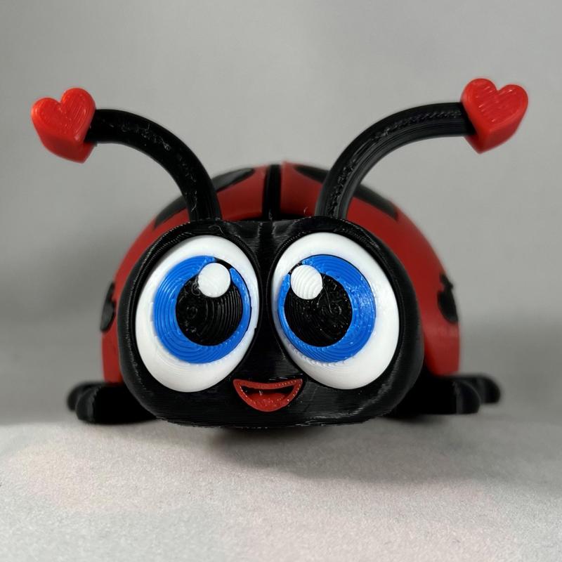 Ladybug Valentine STL File - Love Bug Hearts - NO AMS - COMMERCIAL USE