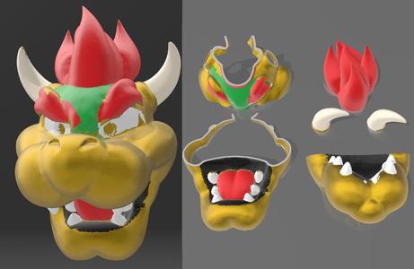 Bowser Mask in small printable Parts