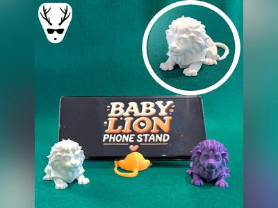 Cute Baby Lion Phone Stand