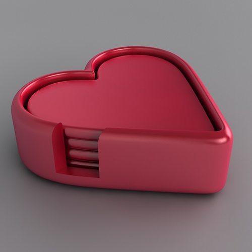 Heart Drink Coaster Set