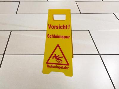 Caution Slime Trail Warning Sign
