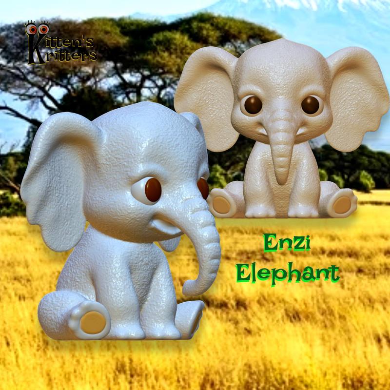 Enzi the Baby Savannah Elephant Figurine 