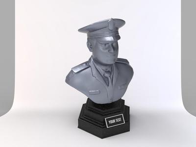 Police Man Bust With Custom Text