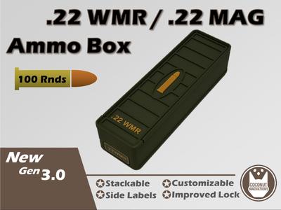 Ammo Storage Box .22 WMR / .22 Magnum 100 Rounds