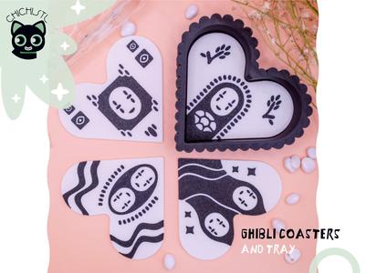 Ghibli coasters and tray