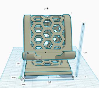 Hexagon Phone/tablet stand with built in pen holder