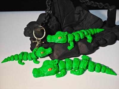 Articulated Crocodile Print-in-Place Hinge Model