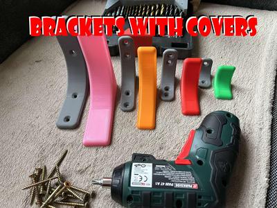 Brackets with covers, consoles with shelf covers