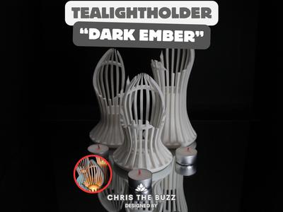 "Dark Ember" Tealightholder – Sculpted Flame
