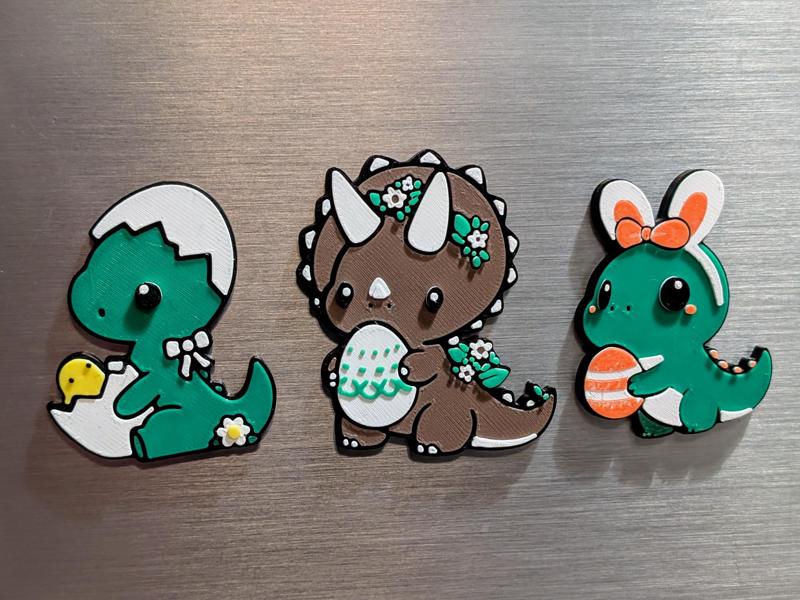 Cute Easter Dino Magnets - layered & embossed!