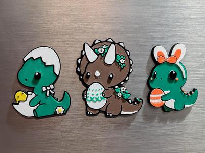 Cute Easter Dino Magnets - layered & embossed!