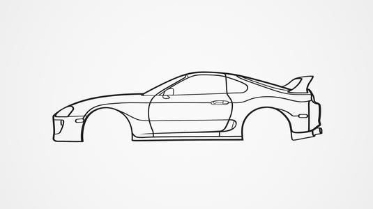Toyota Supra MK4 Silhouette Wall Art
