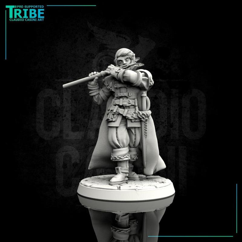 (0073) Male human elf bard with flute