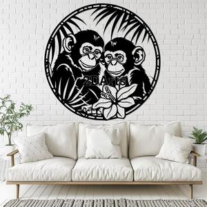 Cute Monkey Couple 2D Wall Art/Window Art