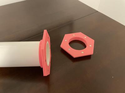 Magnetic pipe flange for a 60mm PVC Pipe