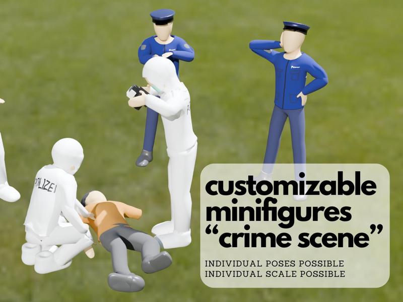 H0 Scale Minifigures "Crime Scene"