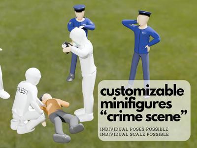 H0 Scale Minifigures "Crime Scene"
