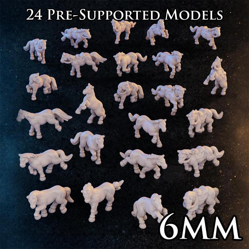 6mm Wild and Saddled Horses