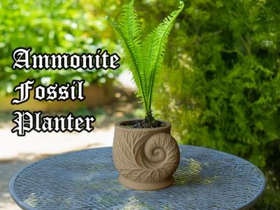 Spiral Fossil Planter – Ammonite-Inspired Organic 