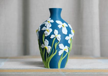Van Gogh Inspired Irises Vase for Unique Home Decor