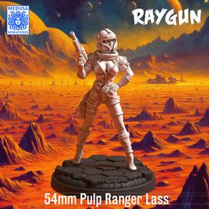 54mm Pulp Ranger Lass - Retro Sci-Fi Heroine Miniature
