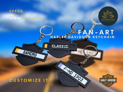 Harley Davidson Shield Logo License Plate Keychain