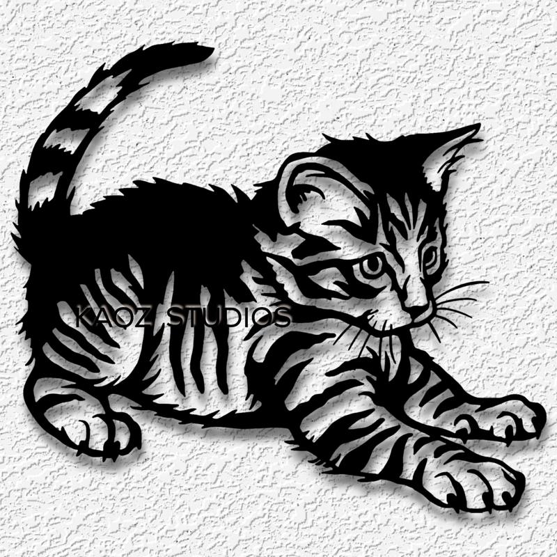 Cute Kitten Wall Art Kitty Wall Decor Realistic Cat Decoration