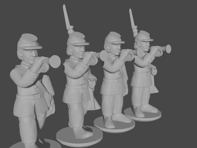 10-15mm American Civil War Buglers in Sack Coats UA-37