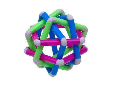 6 Squares Geometric Model v3. A straw craft project with 3D printed connectors.