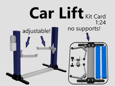 Height-adjustable Car Lift Kit Card (1:24 scale)
