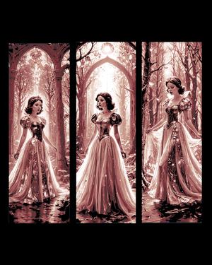 Fanart Depictions of Disney Princess and Fairy Tale Maiden Snow White - Set of Bookmarks