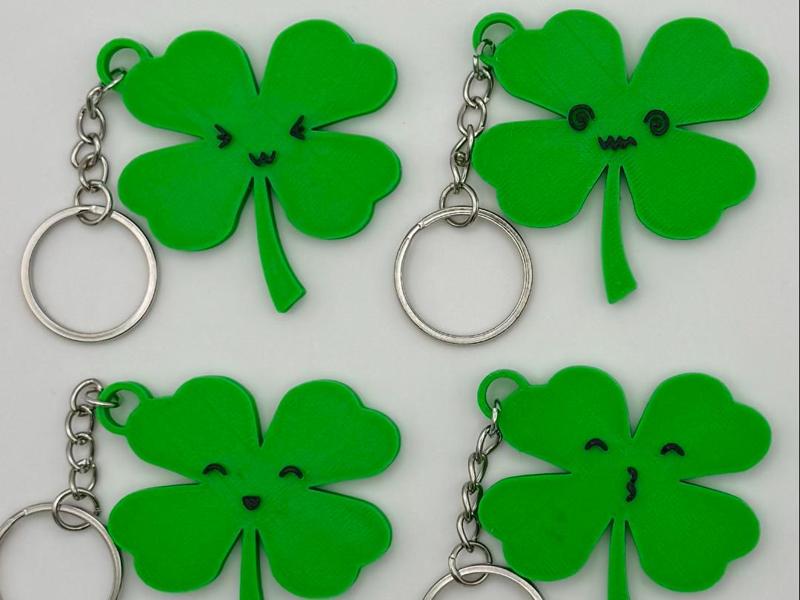 Kawaii Shamrock Keychains
