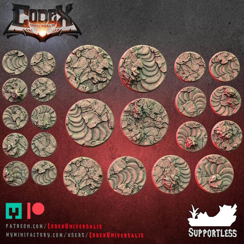 24 Round bases supportless, stone and lava