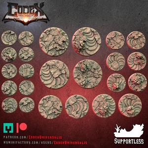 24 Round bases supportless, stone and lava