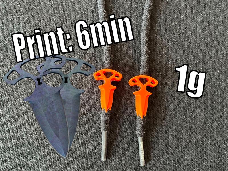 Dagger Hoodie Drawstring Beads