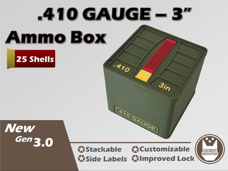 Ammo Storage Box .410 Gauge 3 inch 25 Shells