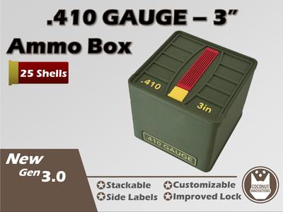 Ammo Storage Box .410 Gauge 3 inch 25 Shells
