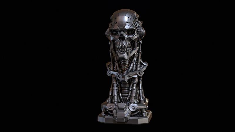  Cyber Reaper Bust High Poly for 3D Print