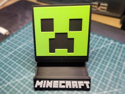 Minecraft Creeper Phone Stand - Gaming Desk Decor
